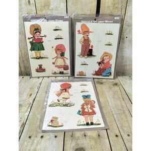 Country Kids Boys & Girl Puppy Dog Meyercord Decal 3 Vintage Sheets